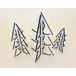 Moderner 3D Tannenbaum aus Holz Weihnachtsdeko Wohndeko minimalistisches Design Line Art abstrakt Weihnachtsbaum scandi