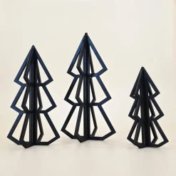 Moderner 3D Tannenbaum aus Holz Weihnachtsdeko Wohndeko minimalistisches Design Line Art abstrakt Weihnachtsbaum scandi