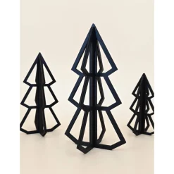 Moderner 3D Tannenbaum aus Holz Weihnachtsdeko Wohndeko minimalistisches Design Line Art abstrakt Weihnachtsbaum scandi