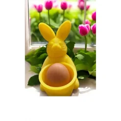 Moderner Eierbecher Hase | Osterdeko Kinder | Minimalistisches Osterfrühstück | Bruchsicher, Nachhaltig