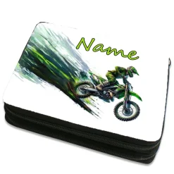 Motocross Federmäppchen inkl. Inhalt mit Name / personalisierbar