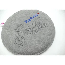 Motorrad Vatertag Filzkissen Campingkissen Wunschname - Rundes Filzsitzkissen mit personalisiertem Namen Stuhlkissen