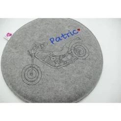 Motorrad Vatertag Filzkissen Campingkissen Wunschname - Rundes Filzsitzkissen mit personalisiertem Namen Stuhlkissen