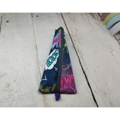 Mäppchen Comic blau in 2 Größen – Federmäppchen & Stiftetasche aus Softshe