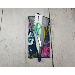 Mäppchen Comic blau in 2 Größen – Federmäppchen & Stiftetasche aus Softshe