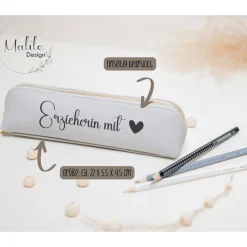 Mäppchen Erzieherin mit Herz I Federmäppchen I Geschenkidee I Geschenk I Schule I Abschiedsgeschenk