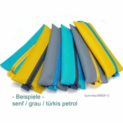 Mäppchen grau Gummiband Zipper gelb A4 Ordner A5 Planer Skizzenbuch, handmade by BuntMixxDESIGN