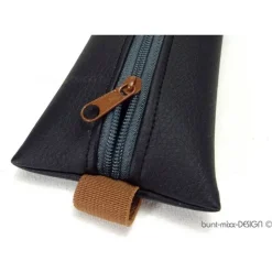 Mäppchen mit Gummiband, A5 Kalender, A4 Ordner, Kunstleder schwarz braun grau, handmade by BuntMixxDESIGN