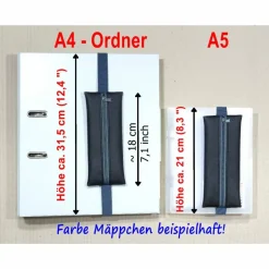 Mäppchen mit Gummiband Kunstleder schwarz grün Buch Kalender A5, Ordner A4 , Federmäppchen, handmade by BuntMixxDESIGN