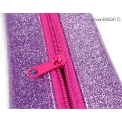 Mäppchen pink rosa Glitzer Kunstleder Gummiband Mädchen Einschulung, handmade by BuntMixxDesign