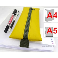 Mäppchen senfgelb senf Gummiband KHAKI olivgrün A4 Ordner A5 Planer Skizzenbuch, handmade by BuntMixxDESIGN