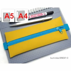 Mäppchen senfgelb senf Gummiband petrol türkis A4 Ordner A5 Planer Skizzenbuch, handmade by BuntMixxDESIGN