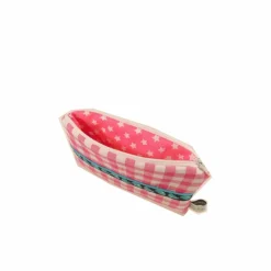 Mäppchen Täschchen Karo kariert türkis pink rosa Sterne Stern  handmade