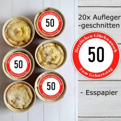 Muffin Aufleger Dessert Cupcakes Herzlichen Glueckwunsch Geburtstag mit Zahl  Esspapier Oblade