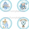 Muffin Aufleger gender reveal junge Baby Party Essbar Esspapier 16 Stück  mit 4 Motiven Teddy