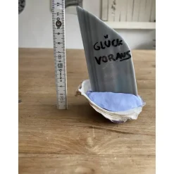 Muschel Segelschiff mit Spruch, kleines Geschenk für Meerliebhaber, Segelboot als Dekoration