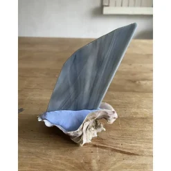 Muschel Segelschiff mit Spruch, kleines Geschenk für Meerliebhaber, Segelboot als Dekoration