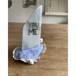 Muschelschiff You & me, Geschenk für Verliebte, Segelboot mit Spruch, kleines Mitbringsel