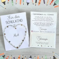 Mut für das Schulkind | Fensterschmuck mit Heilstein | Geschenke zur Einschulung | Glücksbringer Schultüte
