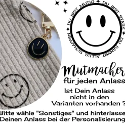 Mutmacher Karte für alle Anlässe – personalisiertes Geldgeschenk mit Smile Anhänger Schulwechsel