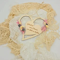 Mutter Tochter Geschenk | Dankeschön Mama | Glück ist eine Mama wie dich zu haben | Türkranz aus Trockenblumen