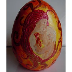 MUTTERLIEBE Geschenk zu Ostern oder Muttertag Skulptur Dekoei Künstler-Ei Dekofigur Ei Osterdeko  handbemaltes Unikat