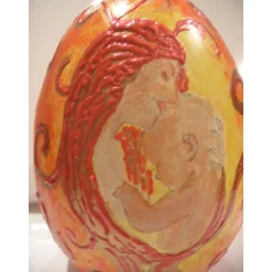 MUTTERLIEBE Geschenk zu Ostern oder Muttertag Skulptur Dekoei Künstler-Ei Dekofigur Ei Osterdeko  handbemaltes Unikat