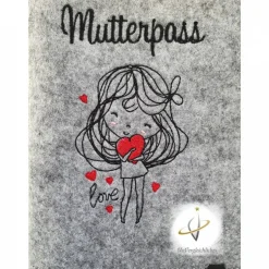 Mutterpasshülle Filz Bald Mama Babybauch Babylove Schwangerschaft