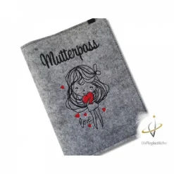 Mutterpasshülle Filz Bald Mama Babybauch Babylove Schwangerschaft