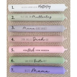 Muttertag Muttertagsgeschenk Haus / Lichthaus Kerzenteller rund Kerzenset für Mama Geschenkset Stabkerze Kerzenbox Holzb