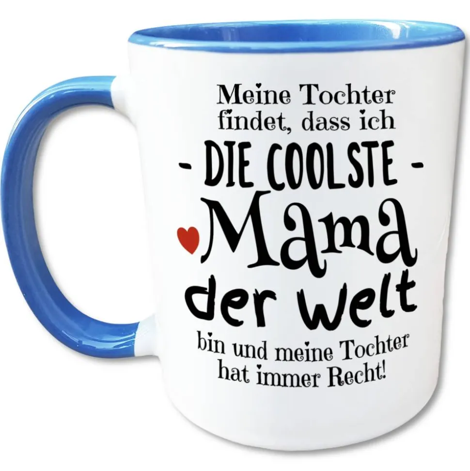 Muttertag Tasse mit Spruch, Coolste Mama der Welt, Geschenk von Tochter für Mutter, Muttertagsgeschenk, Geburtstagsgeschenk Mama