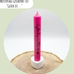 Muttertags Geschenk-Set „Glück ist…“ mit einer Kerze | Muttertag | Geschenkidee | Geschenkset | Aufmerksamkeit |