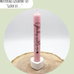 Muttertags Geschenk-Set „Glück ist…“ mit einer Kerze | Muttertag | Geschenkidee | Geschenkset | Aufmerksamkeit |