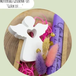 Muttertags Geschenk-Set „Glück ist…“ mit einer Kerze | Muttertag | Geschenkidee | Geschenkset | Aufmerksamkeit |
