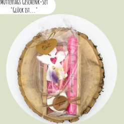 Muttertags Geschenk-Set „Glück ist…“ mit einer Kerze | Muttertag | Geschenkidee | Geschenkset | Aufmerksamkeit |