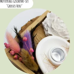 Muttertags Geschenk-Set „Grosses Herz“ | Muttertag | Geschenkidee | Geschenkset | Kerzenhalter | Aufmerksamkeit