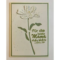 Muttertagskarte 3D mit Blume gefertigt in Handarbeit A6