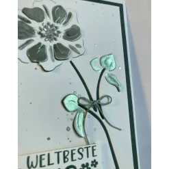 Muttertagskarte 3D mit Blume gefertigt in Handarbeit A6