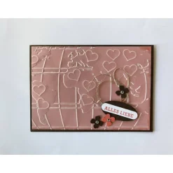 Muttertagskarte  Geburtstag Valentinstag Herzen Grußkarte Handgefertigt Weltkarte  Karte Glückwunschkarte