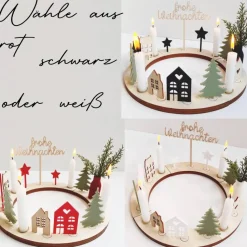 Nachhaltiger Adventskranz aus Holz modern | Weihnachtskranz aus Holz | Adventsdekoration nachhaltig