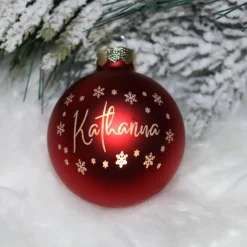 Name & Schneeflocke - Personalisierte Weihnachtskugel mit Lasergravur