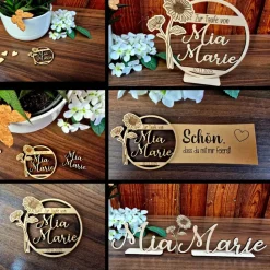 Namensaufsteller für Hochzeit | Taufe | Kommunion | Geburtstag