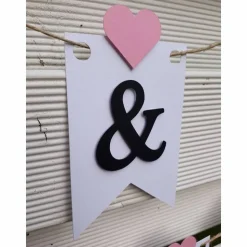 Namensgirlande zur Hochzeit Wimpelkette mit Namen zur Verlobung Jahrestag Fahnengirlande personalisierte Namenskette