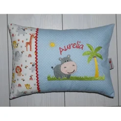 Namenskissen - Kuschelkissen - Nilpferd - 25x35cm - Taufe - Geburt