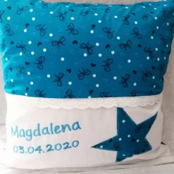 Namenskissen Bezug – Handgefertigt, Individuell mit Namen, Geschenk für Kinder – 40x40 cm