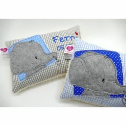 Namenskissen Elefant mit Herz Taufkissen Kuschelkissen Kindergartenkissen Geburtsgeschenk