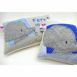 Namenskissen Elefant mit Herz Taufkissen Kuschelkissen Kindergartenkissen Geburtsgeschenk