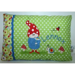 Namenskissen, Kuschelkissen Glückswichtel/Wichteline & Name 25x35 cm, Hülle und Inlett