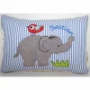 Namenskissen, Kuschelkissen und Doodle Motiv Elefant & Vögelchen