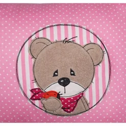 Namenskissen, Kuschelkissen mit niedlichen Bär, Namen und Geburtsdatum, 20x30 cm Geburt, Taufe, Geburtstag